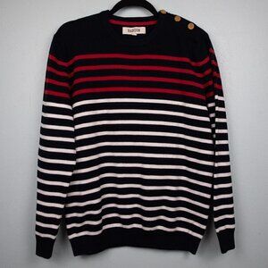 Barque navy stripe crewneck sweater-L
